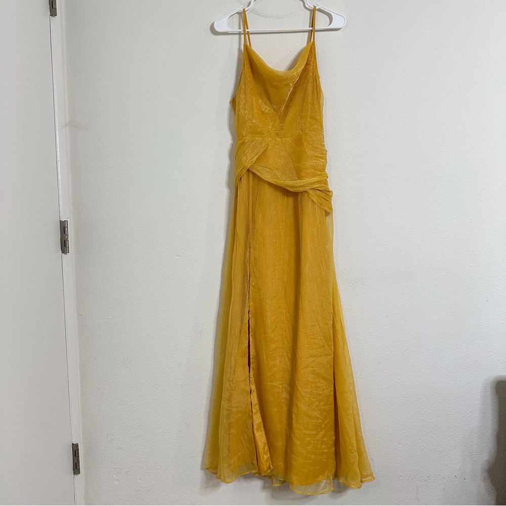 Hutch slit leg Yellow Simona dress gown - Picture 4 of 8